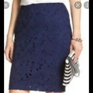 Banana Republic Factory Lace Skirt in Navy Blue